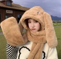 GORRO CON BUFANDA Y GUANTE CINNAMOROLL MARRON