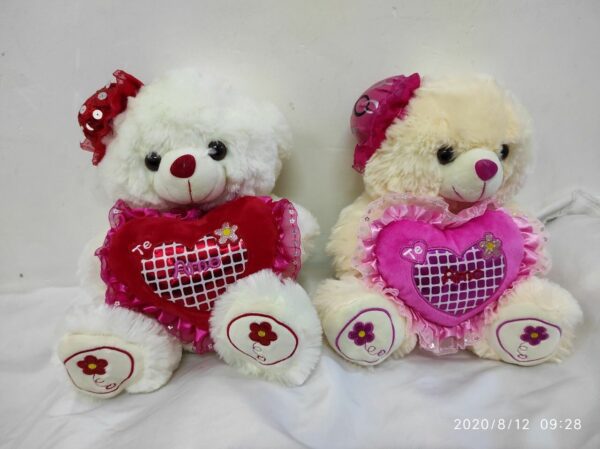Oso con corazón y música luz 2 colores