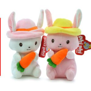 CONEJITO CON SOMBRERO Y ZANAHORIA 20CM