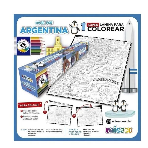 Viaje Por Argentina 2 Super Laminas Para Colorear Y Colgar