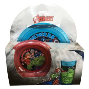 Set Plato 22 Cm Bowl 17 Cm Y Vaso 350 Ml Avengers