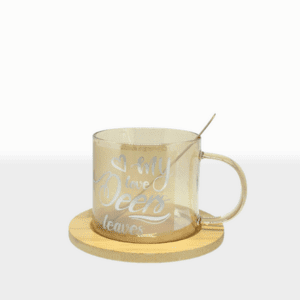 SET TAZA VIDRIO  CUCHARA