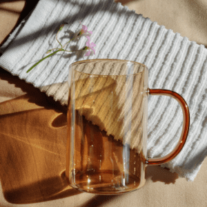 TAZA VIDRIO AMBAR 300ML