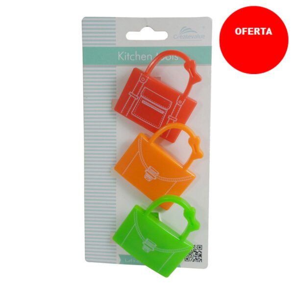 Broche cierra bolsa cartera x3