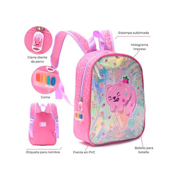 Mochila Hello Petit PVC Estampa Ice Cream 12"