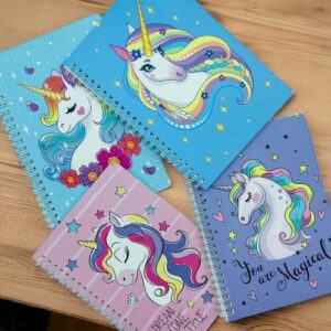 Cuaderno Espiral Unicornio 60  Hjs 14x 21 Cm
