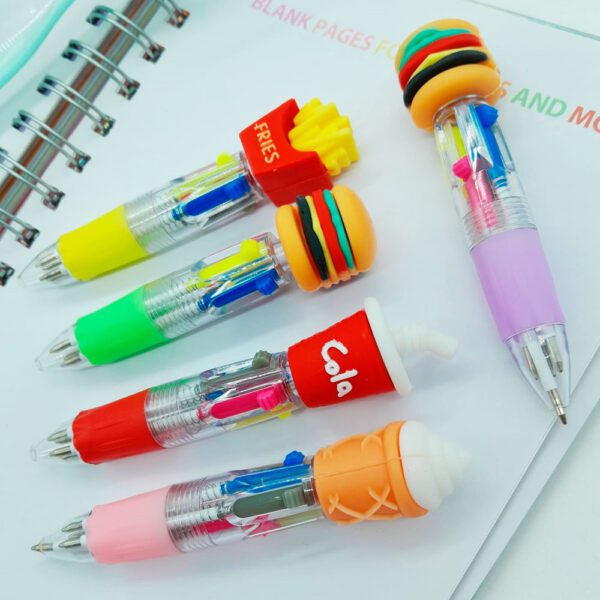 Mini Birome 4 Colores Comida x 5