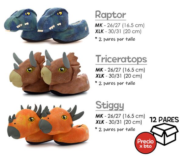 PANTUFLA JURASSIC X 12 PARES