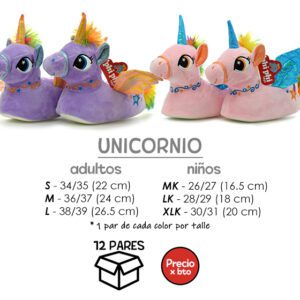 PANTUFLA UNICORNIO X 12 PARES