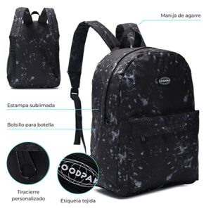 Mochila Goodpk Print Black White 17 Pulg