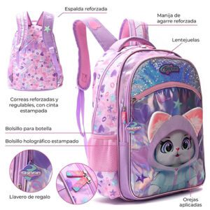 Mochila Pets Kitten Con Llavero 18 Pulg
