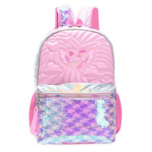 Mochila Alma Matelasse Rosa Con Llavero 18 Pulg