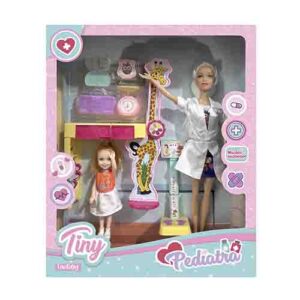 Muñeca Tiny Pediatra Con Accesorios 28x33.5x7.5 Cm