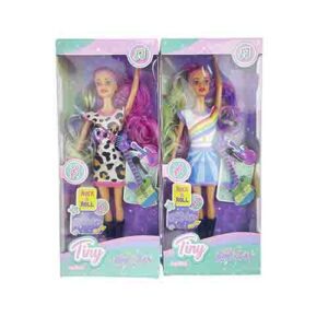Muñeca Tiny Pelos De Colores Rockstar 33x18x6 CM