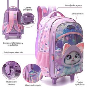 Mochila Carro Pets Kitten Con Llavero 18 Pulg
