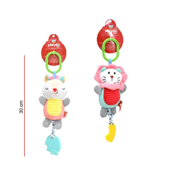 ANIMALITOS CON SONAJERO Y MORDILLO 30CM