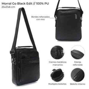 Morral Go Black Edit 25x21x6 Cm