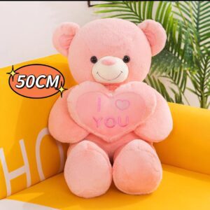 Oso con corazón rosa