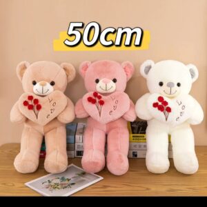 oso con flor rosa