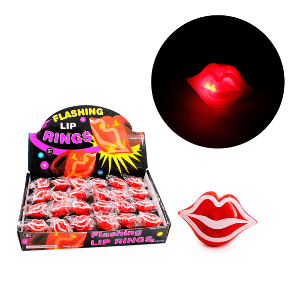 ANILLOS LED CON DISEÑO DE LABIO X24 -