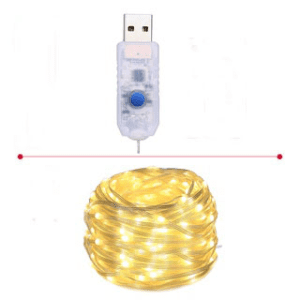 TIRA DE LUZ LED CÁLIDA DE ALAMBRE X10 MTS