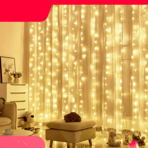 CORTINA LED LUZ CALIDA 3M X 3M