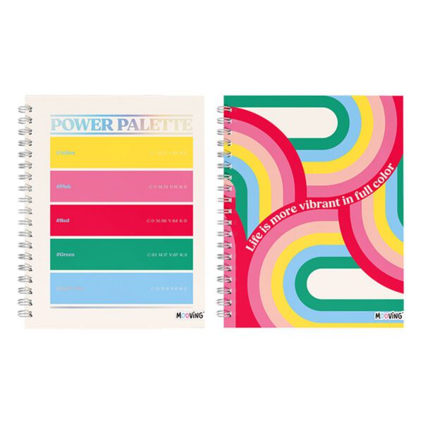 Cuaderno 16x21 Espiral Tapa Dura 80 Hjs Rainbow
