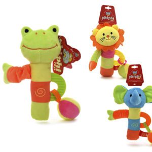 TRES ANIMALES SONAJEROS 15CM
