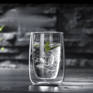 VASO VIDRIO DOBLE FORMA GOTA 250 ML