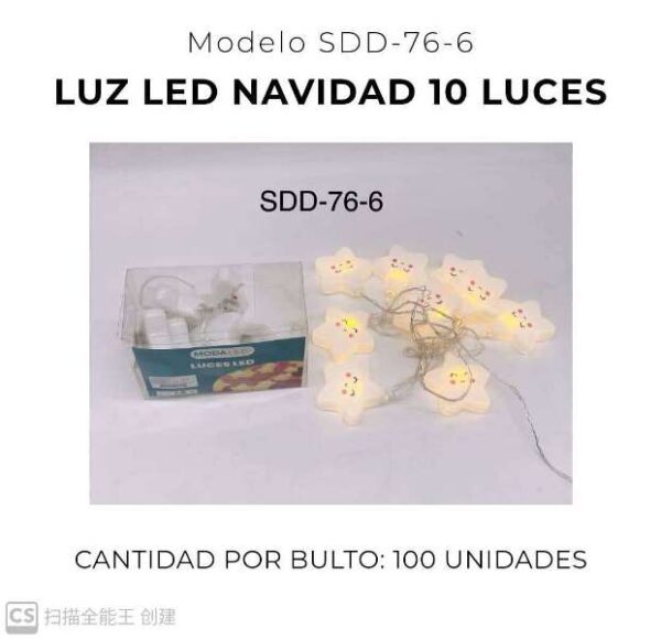 LUZ LED NAVIDAD 10 LUCES SDD-76-6-100