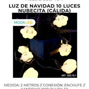 LUZ LED NAVIDAD 10 LUCES SDD-76-7-100