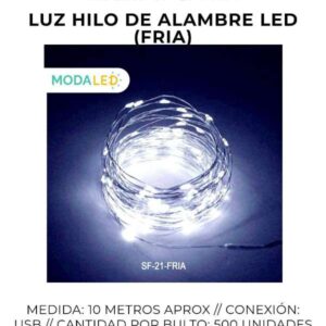 LUZ LED HILO ALAMBRE 100 LUSES SF-21-FRIA-500
