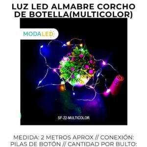 LUZ LED HILO ALAMBRE 20LUCES SF-22-MCOLOR-500