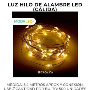 LUZ LED HILO ALAMBRE 50 LUSES SF-23-CALIDA-500