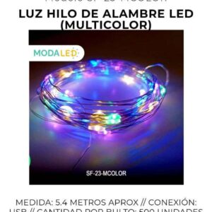 LUZ LED HILO ALAMBRE 50 LUSES SF-23-MCOLOR-500