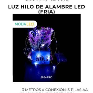 LUZ LED HILO ALAMBRE 20LUSES PILA SF-24-FRIA-500