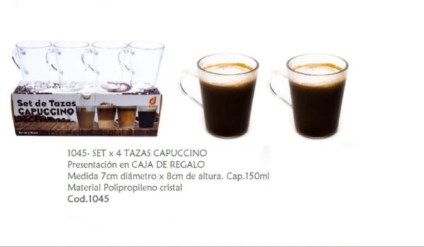 SET TAZAS  X4 CAPUCCINO DUZZI C1045