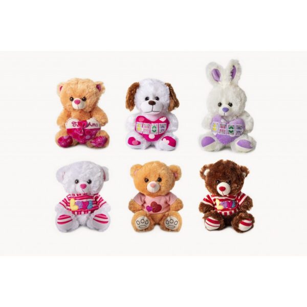 PERRO CONEJO OSO PANDA CON REMERA COR. 25 CM -