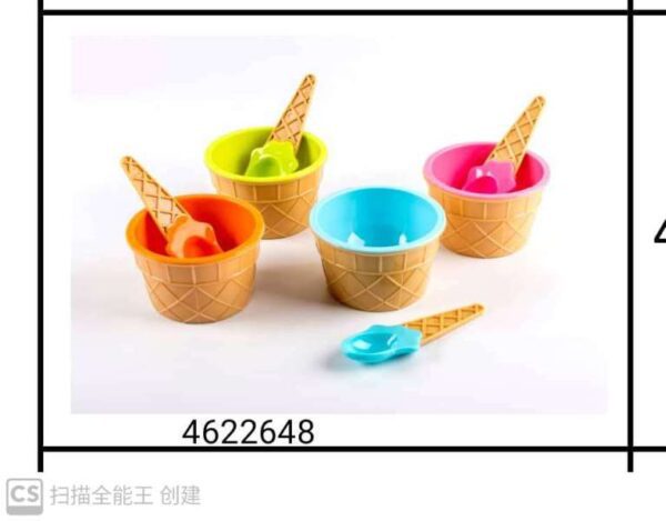 9CM SETx4 POTE HELADO C/CUCHARITA 4622648