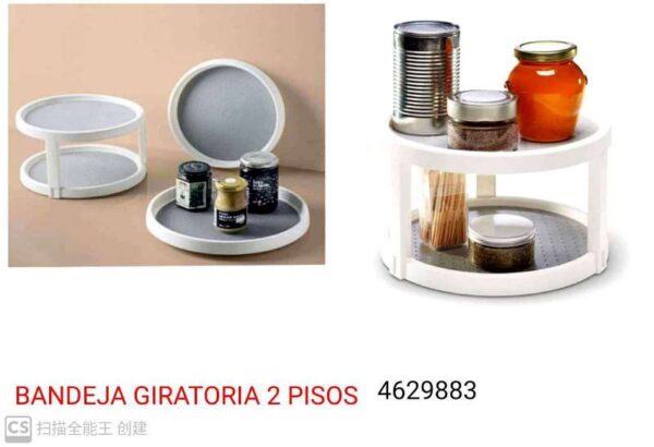 BANDEJA GIRATORIA 2PISOS 25CM 4629883-12