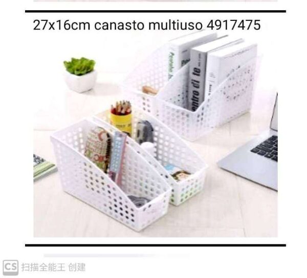 27X16CM CANASTO PVC BLANCO MULTIUSO 4917475