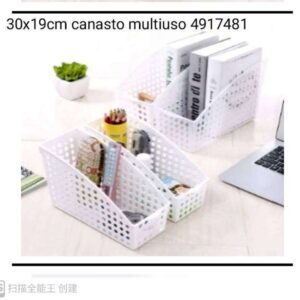 30X19CM CANASTO PVC BLANCO MULTIUSO 4917481