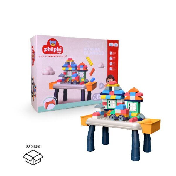 SOFT BLOCKS WITH BUILDING TABLE 80 PCS