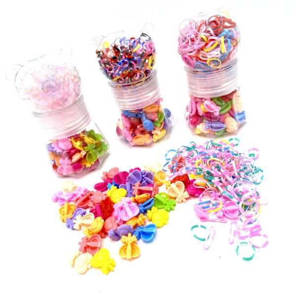 SET DE COLITAS  / MINI HEBILLAS C/ BANDITAS FRASCO OSO x1 COD.25110 /012 AL AZAR