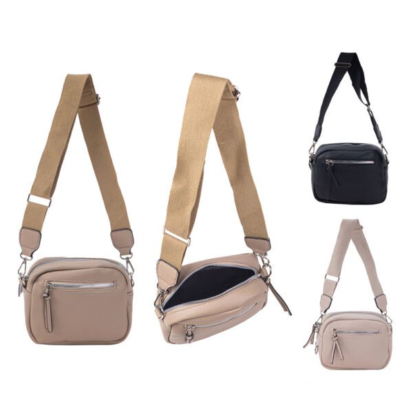 Bandolera Bolso Crinkle Doble Correa Mediana