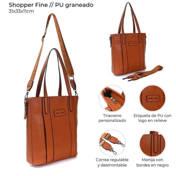 CARTERA TOTE FINE CON CORREA LARGA