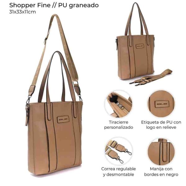 CARTERA TOTE CON CORREA LARGA