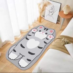 MT09503 ALFOMBRA PIE DE CAMA 50X120 FORMA OSO Y GATO