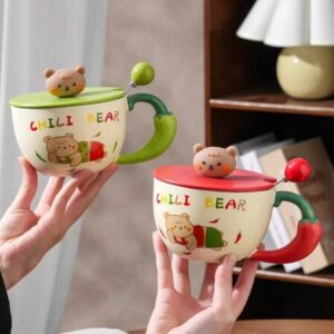 MT09981 TAZA CERAMICA OSO Y CHILI