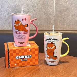 AA0007 TAZA CERAMICA GATO NARANJA